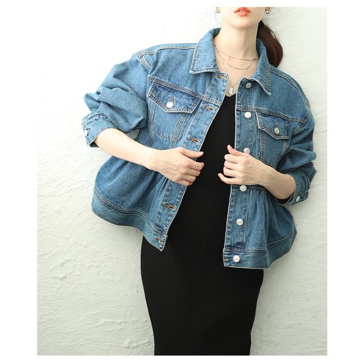 シルエットで魅せるペプラムフレアデニムジャケット レディース ファッション | Sawa a la mode | 詳細画像18 