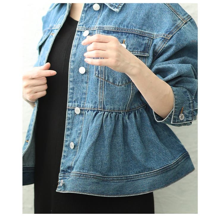 シルエットで魅せるペプラムフレアデニムジャケット レディース ファッション | Sawa a la mode | 詳細画像20 