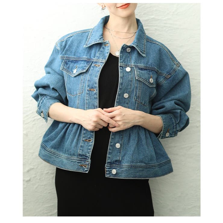 シルエットで魅せるペプラムフレアデニムジャケット レディース ファッション | Sawa a la mode | 詳細画像22 