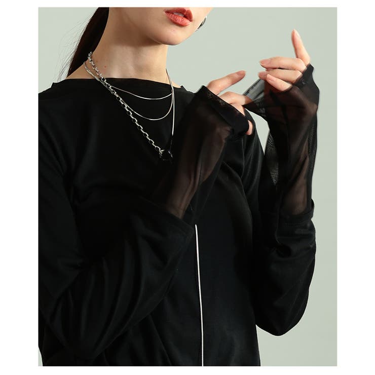 肩肘張らず洒落るチュールレイヤード風異素材カットソー レディース ファッション | Sawa a la mode | 詳細画像14 