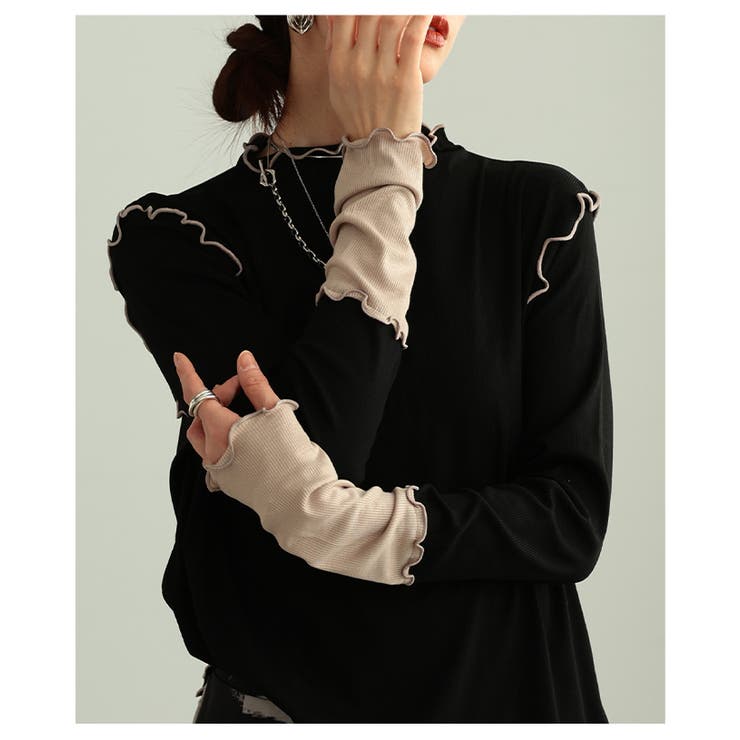 女性らしさ宿る配色スリーブメロウパイピングカットソー レディース ファッション | Sawa a la mode | 詳細画像7 