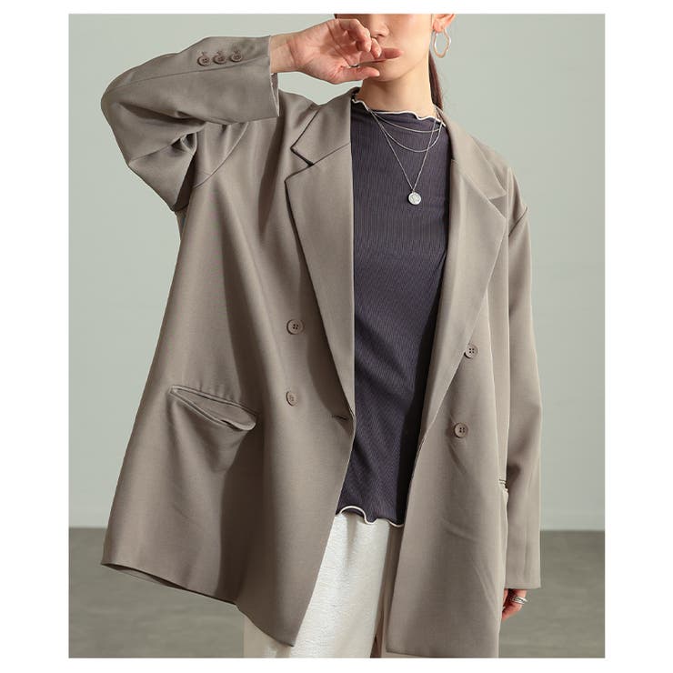 トレンド感溢れるオーバーダブルテーラードジャケット レディース ファッション | Sawa a la mode | 詳細画像4 