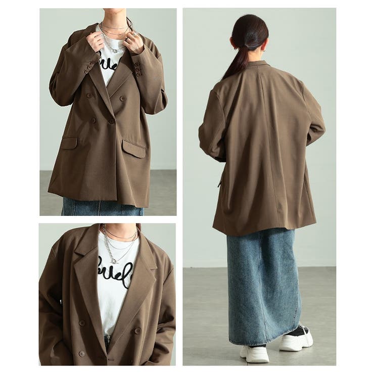 トレンド感溢れるオーバーダブルテーラードジャケット レディース ファッション | Sawa a la mode | 詳細画像19 