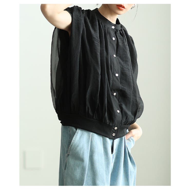 ふんわり包み込むオーガンジーバルーンシルエットブラウス レディース ファッション | Sawa a la mode | 詳細画像4 