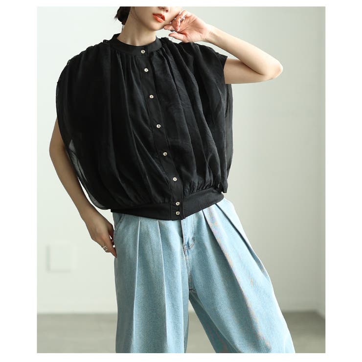 ふんわり包み込むオーガンジーバルーンシルエットブラウス レディース ファッション | Sawa a la mode | 詳細画像8 