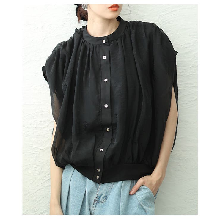 ふんわり包み込むオーガンジーバルーンシルエットブラウス レディース ファッション | Sawa a la mode | 詳細画像12 