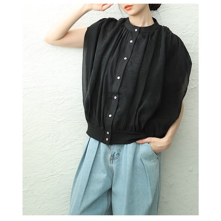 ふんわり包み込むオーガンジーバルーンシルエットブラウス レディース ファッション | Sawa a la mode | 詳細画像13 