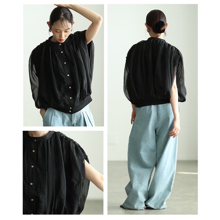 ふんわり包み込むオーガンジーバルーンシルエットブラウス レディース ファッション | Sawa a la mode | 詳細画像17 