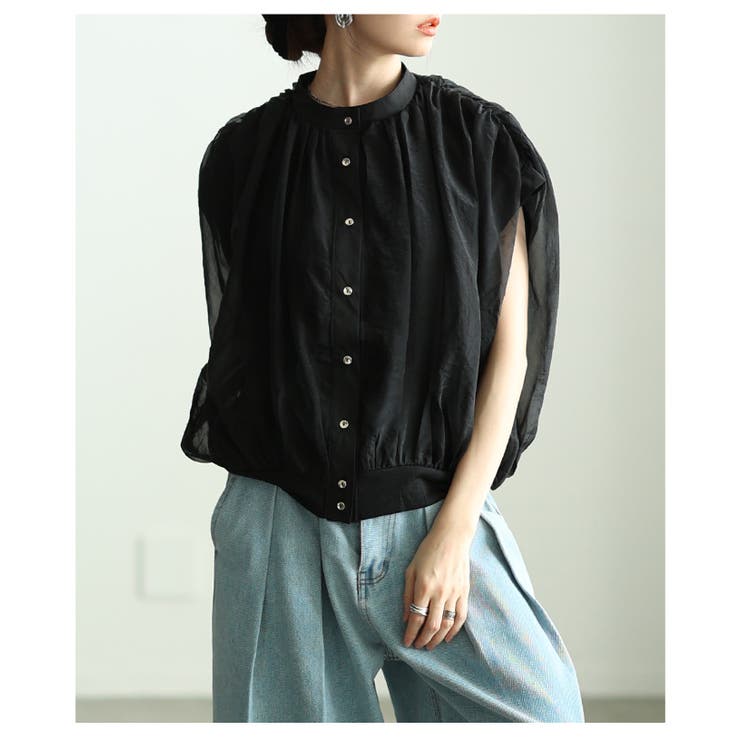 ふんわり包み込むオーガンジーバルーンシルエットブラウス レディース ファッション | Sawa a la mode | 詳細画像18 