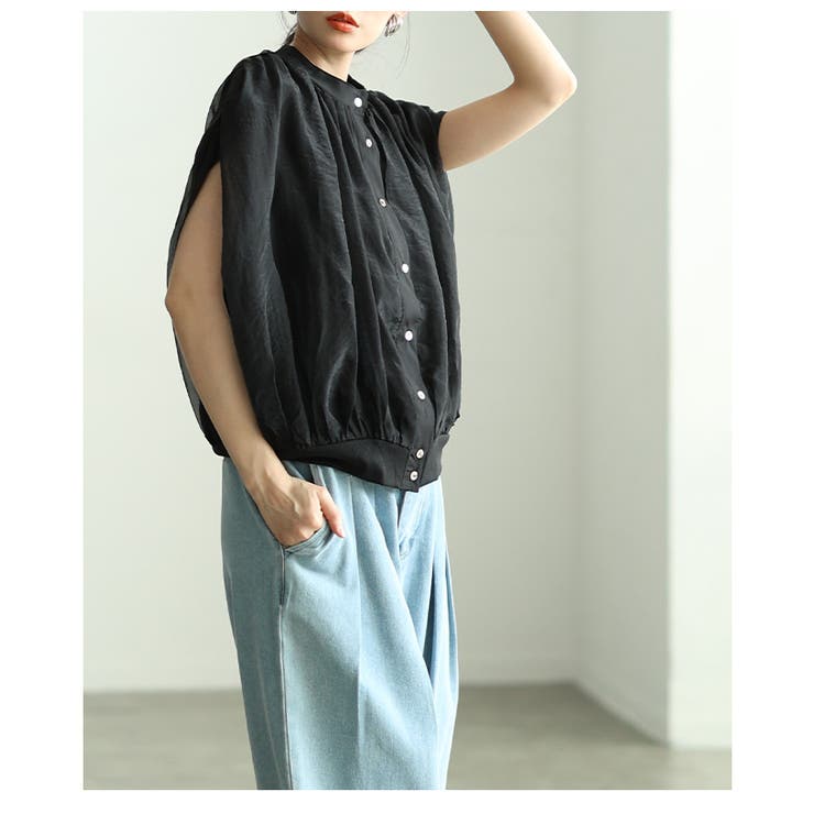 ふんわり包み込むオーガンジーバルーンシルエットブラウス レディース ファッション | Sawa a la mode | 詳細画像22 