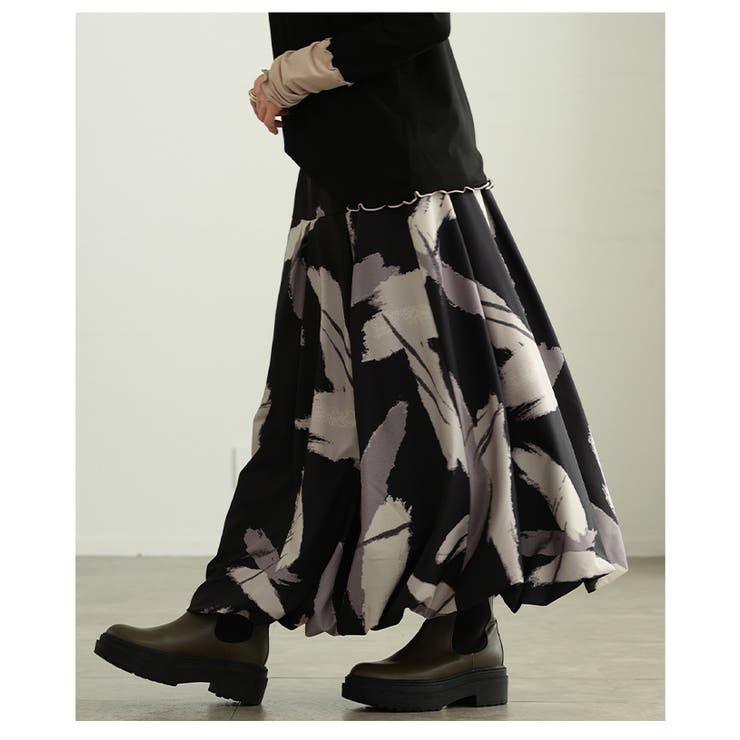 存在感引き立つペイント柄タックバルーンスカート レディース ファッション | Sawa a la mode | 詳細画像13 