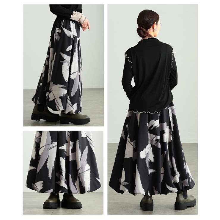 存在感引き立つペイント柄タックバルーンスカート レディース ファッション | Sawa a la mode | 詳細画像17 