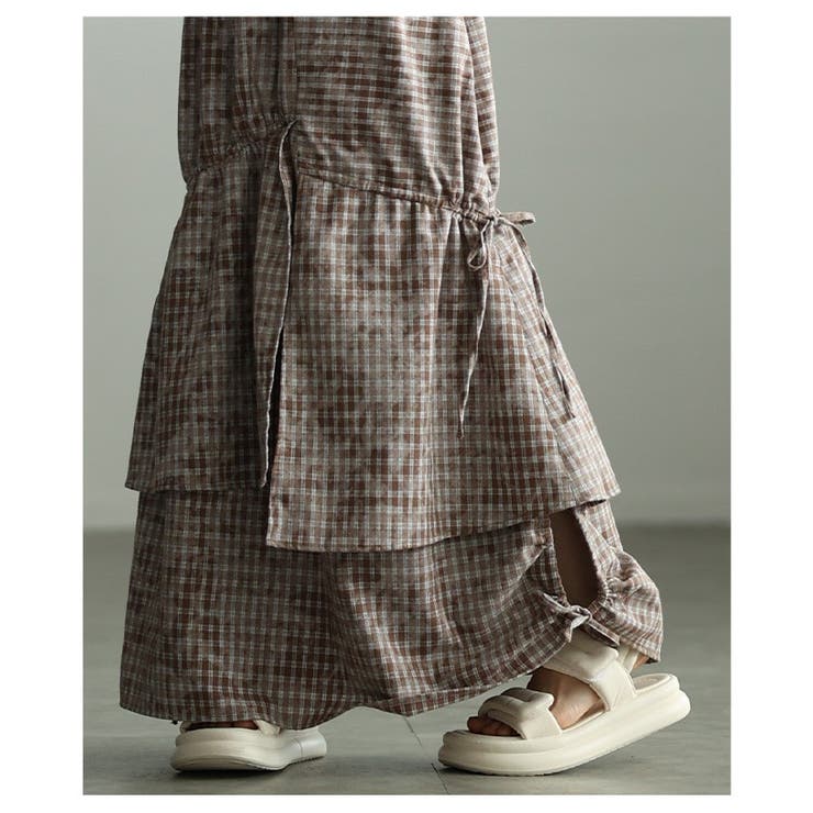 遊び心漂うチェック柄アシンメトリードロストスカート レディース ファッション | Sawa a la mode | 詳細画像7 