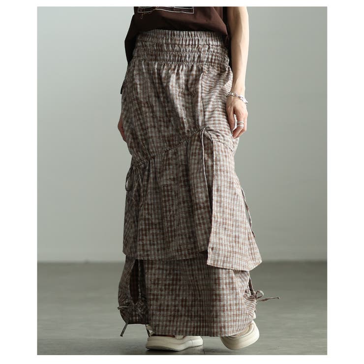 遊び心漂うチェック柄アシンメトリードロストスカート レディース ファッション | Sawa a la mode | 詳細画像8 