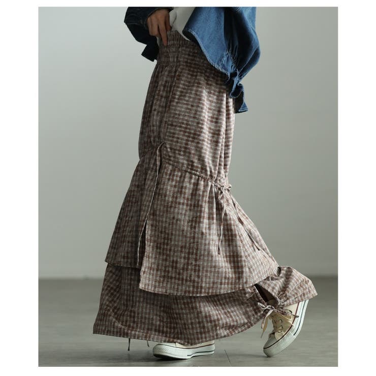 遊び心漂うチェック柄アシンメトリードロストスカート レディース ファッション | Sawa a la mode | 詳細画像14 