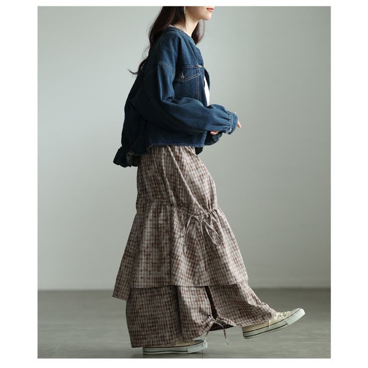 遊び心漂うチェック柄アシンメトリードロストスカート レディース ファッション | Sawa a la mode | 詳細画像19 