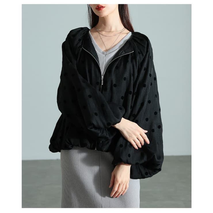 甘すぎない大人のフロッキードットブルゾン レディース アウター | Sawa a la mode | 詳細画像9 