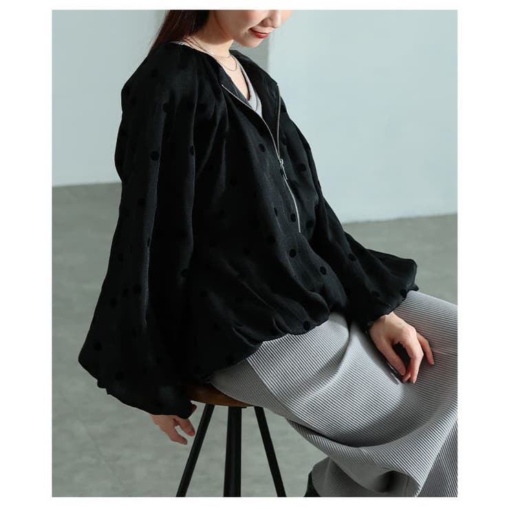 甘すぎない大人のフロッキードットブルゾン レディース アウター | Sawa a la mode | 詳細画像12 