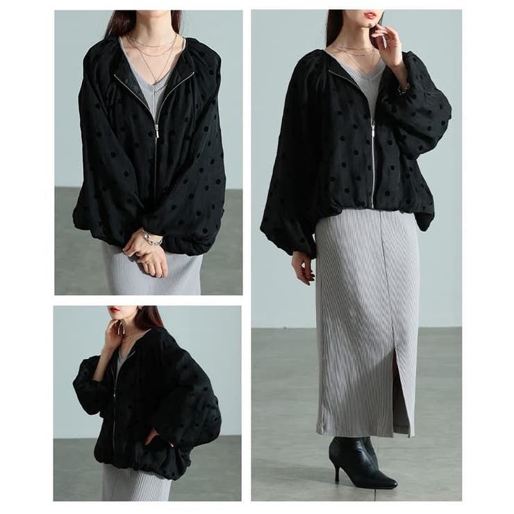 甘すぎない大人のフロッキードットブルゾン レディース アウター | Sawa a la mode | 詳細画像17 