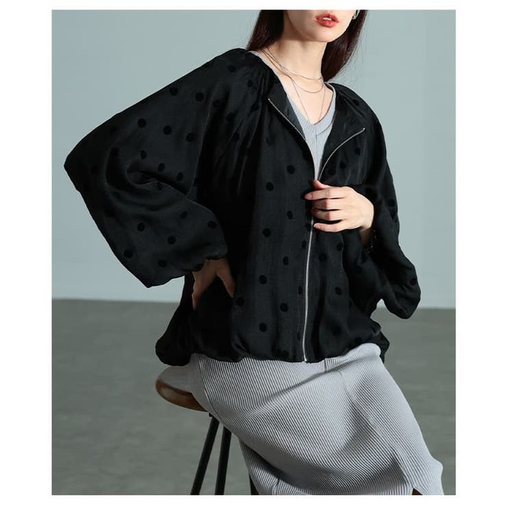 甘すぎない大人のフロッキードットブルゾン レディース アウター | Sawa a la mode | 詳細画像18 