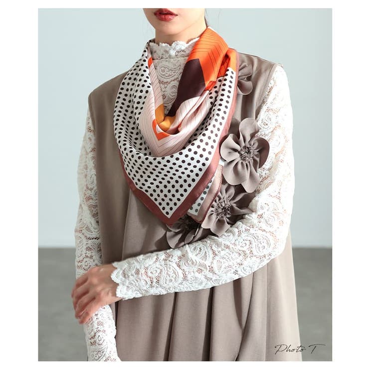 コーデを格上げするクラシックパターンスクエアスカーフ レディース 小物 | Sawa a la mode | 詳細画像2 