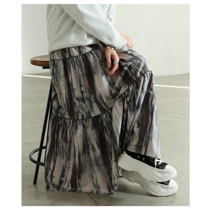 大人の余裕をまとうニュアンス柄ティアードスカート レディース スカート | Sawa a la mode | 詳細画像12 