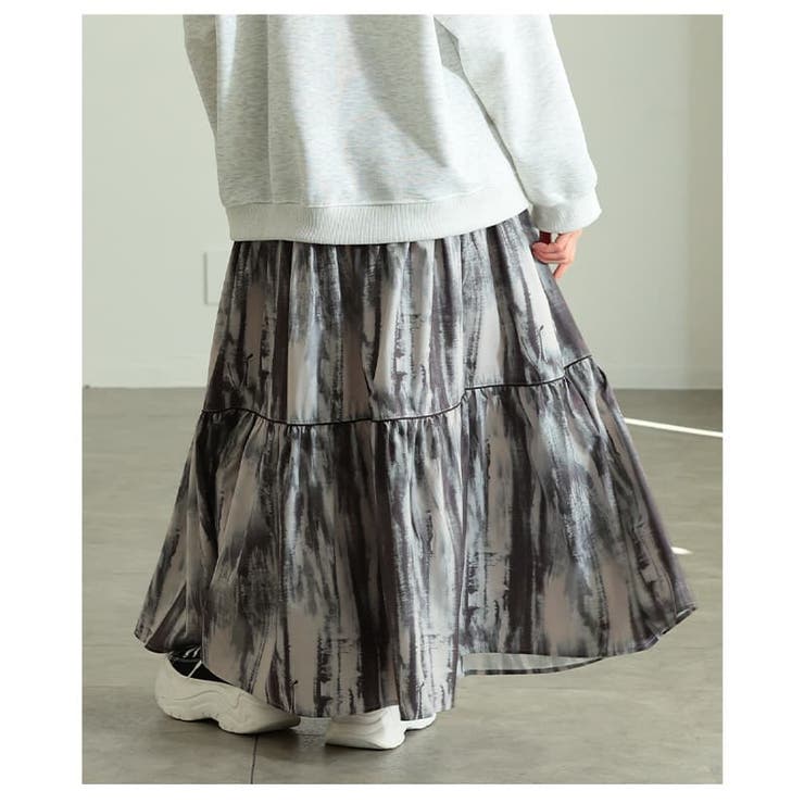 大人の余裕をまとうニュアンス柄ティアードスカート レディース スカート | Sawa a la mode | 詳細画像14 