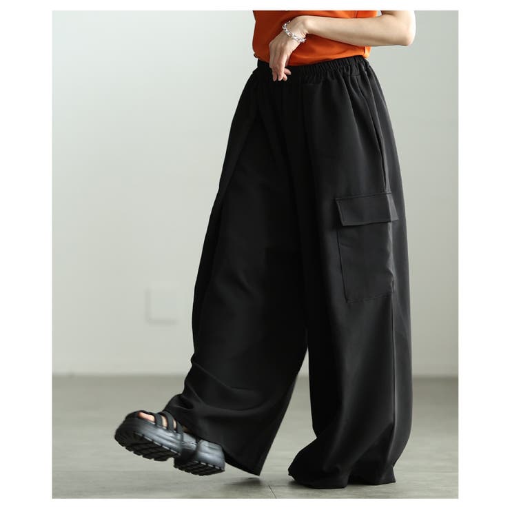 スカート見えするギャザーカーゴワイドパンツ レディース ファッション | Sawa a la mode | 詳細画像4 