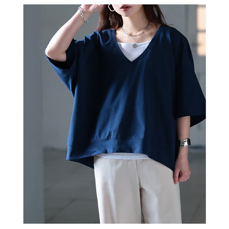 トレンド感を重ねるオーバーシルエットVネックプルオーバー レディース ファッショ… | Sawa a la mode | 詳細画像15 