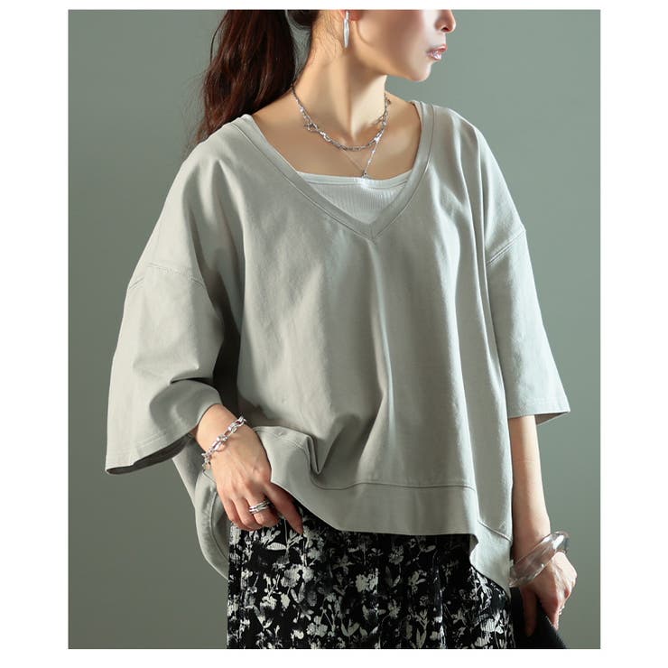 トレンド感を重ねるオーバーシルエットVネックプルオーバー レディース ファッショ… | Sawa a la mode | 詳細画像20 