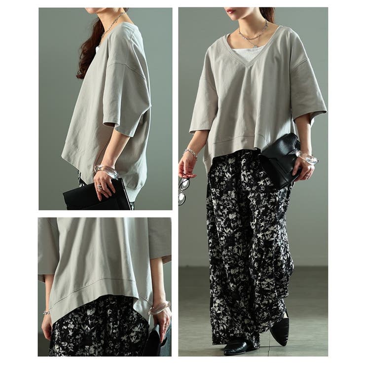 トレンド感を重ねるオーバーシルエットVネックプルオーバー レディース ファッショ… | Sawa a la mode | 詳細画像21 