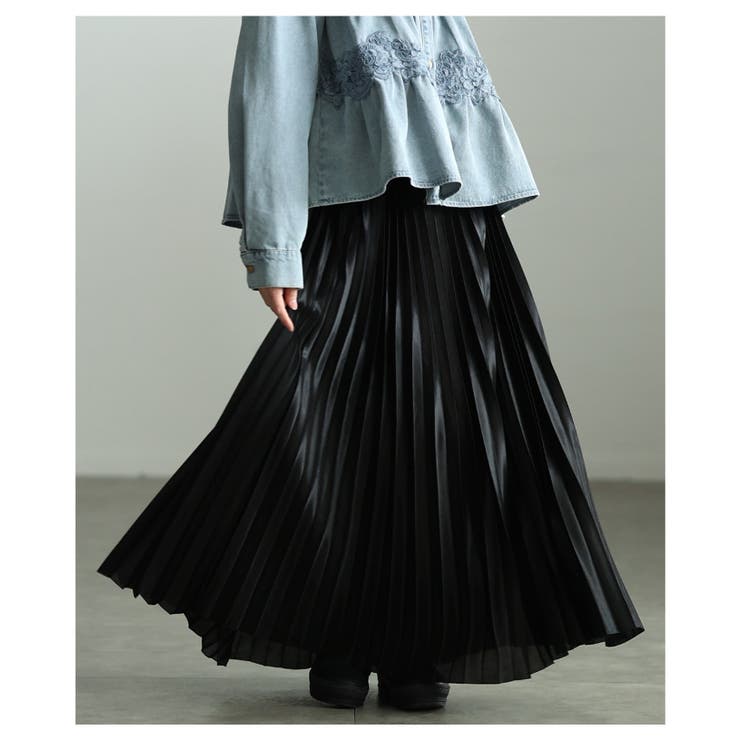 華やかに煌めくメタリックプリーツフレアロングスカート レディース ファッション | Sawa a la mode | 詳細画像14 