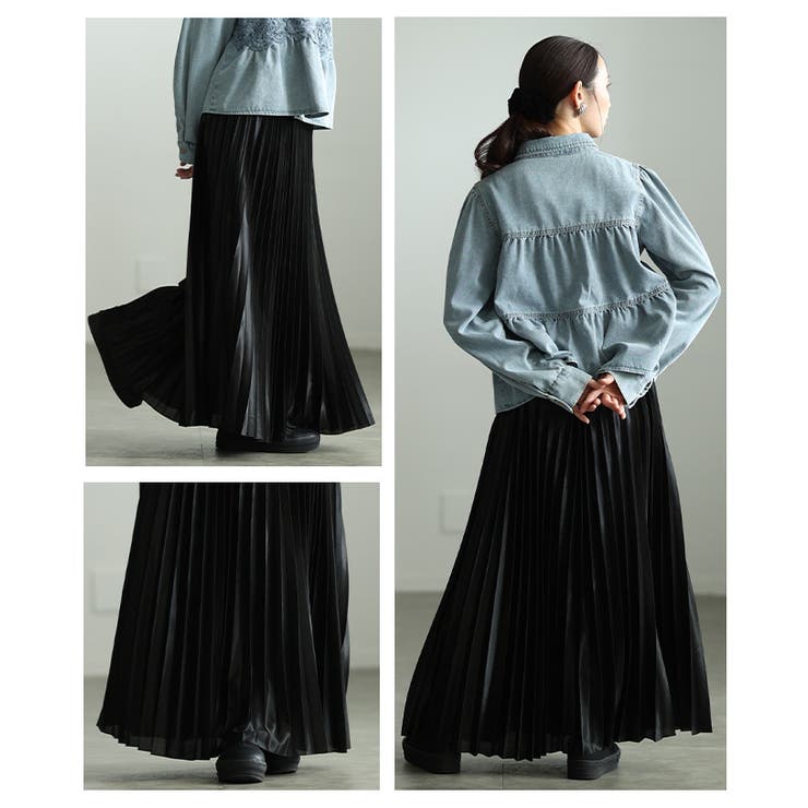 華やかに煌めくメタリックプリーツフレアロングスカート レディース ファッション | Sawa a la mode | 詳細画像19 
