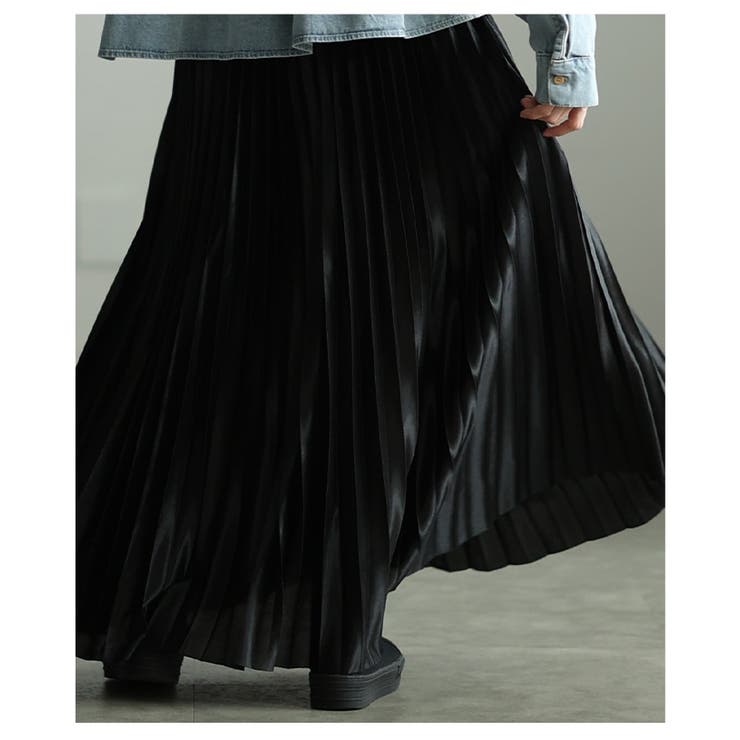 華やかに煌めくメタリックプリーツフレアロングスカート レディース ファッション | Sawa a la mode | 詳細画像21 