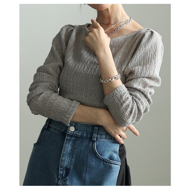 綺麗見えに彩る立体シャーリングショルダータックカットソー レディース ファッショ… | Sawa a la mode | 詳細画像9 