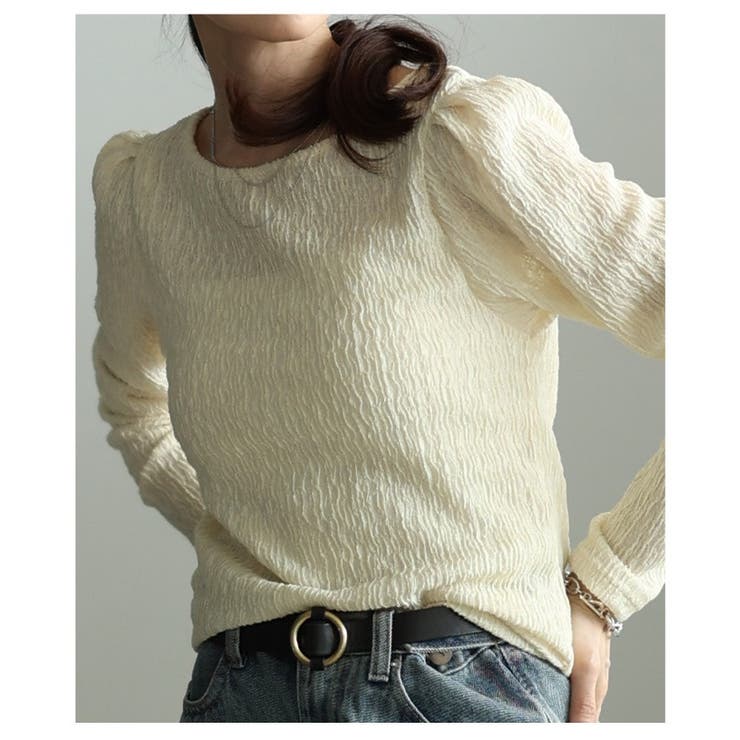 綺麗見えに彩る立体シャーリングショルダータックカットソー レディース ファッショ… | Sawa a la mode | 詳細画像14 