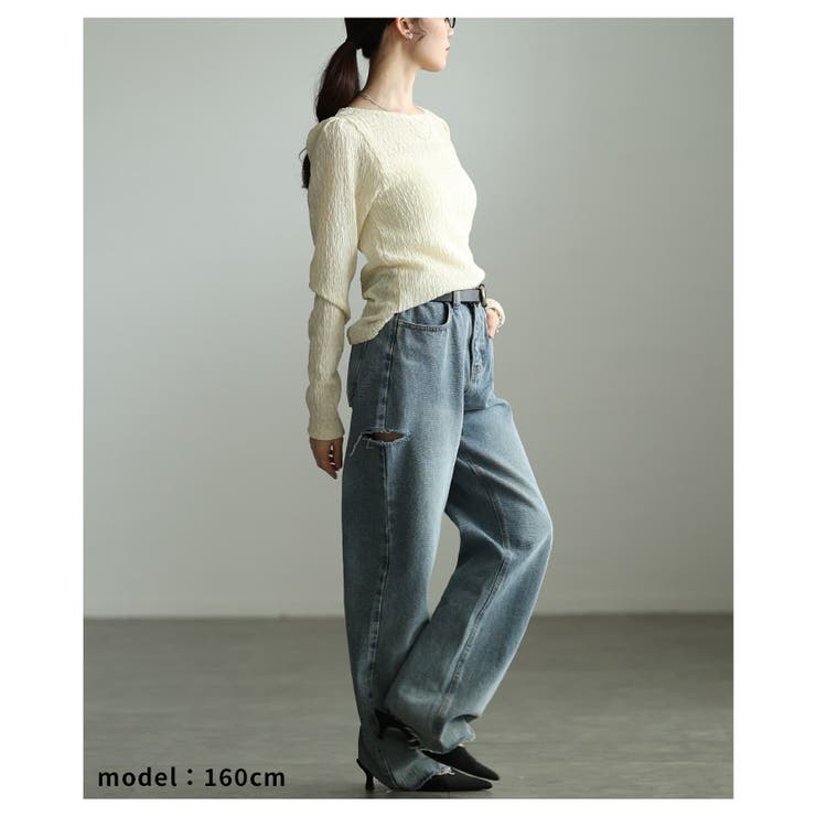 綺麗見えに彩る立体シャーリングショルダータックカットソー レディース ファッショ… | Sawa a la mode | 詳細画像16 