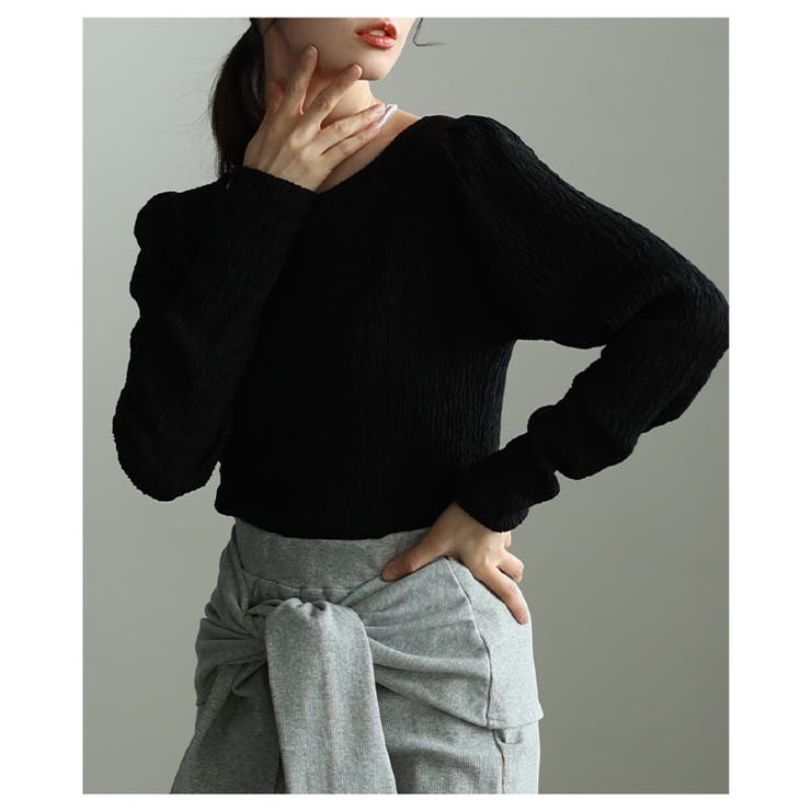 綺麗見えに彩る立体シャーリングショルダータックカットソー レディース ファッショ… | Sawa a la mode | 詳細画像17 