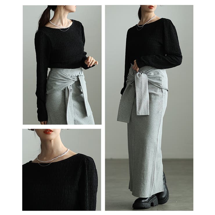 綺麗見えに彩る立体シャーリングショルダータックカットソー レディース ファッショ… | Sawa a la mode | 詳細画像18 