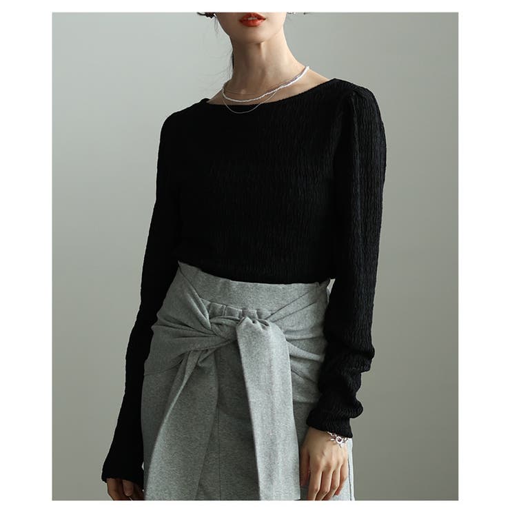 綺麗見えに彩る立体シャーリングショルダータックカットソー レディース ファッショ… | Sawa a la mode | 詳細画像19 