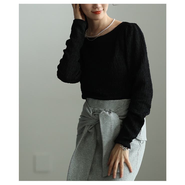 綺麗見えに彩る立体シャーリングショルダータックカットソー レディース ファッショ… | Sawa a la mode | 詳細画像22 