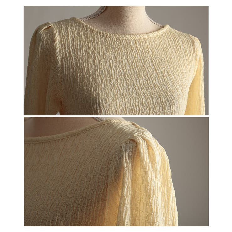 綺麗見えに彩る立体シャーリングショルダータックカットソー レディース ファッショ… | Sawa a la mode | 詳細画像23 