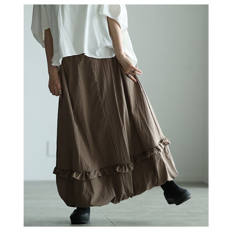 若見えするフリルラインバルーンシルエットスカート レディース ファッション | Sawa a la mode | 詳細画像9 
