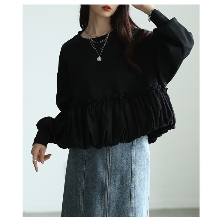 立体フォルムで着映える異素材バルーンプルオーバー レディース ファッション | Sawa a la mode | 詳細画像4 
