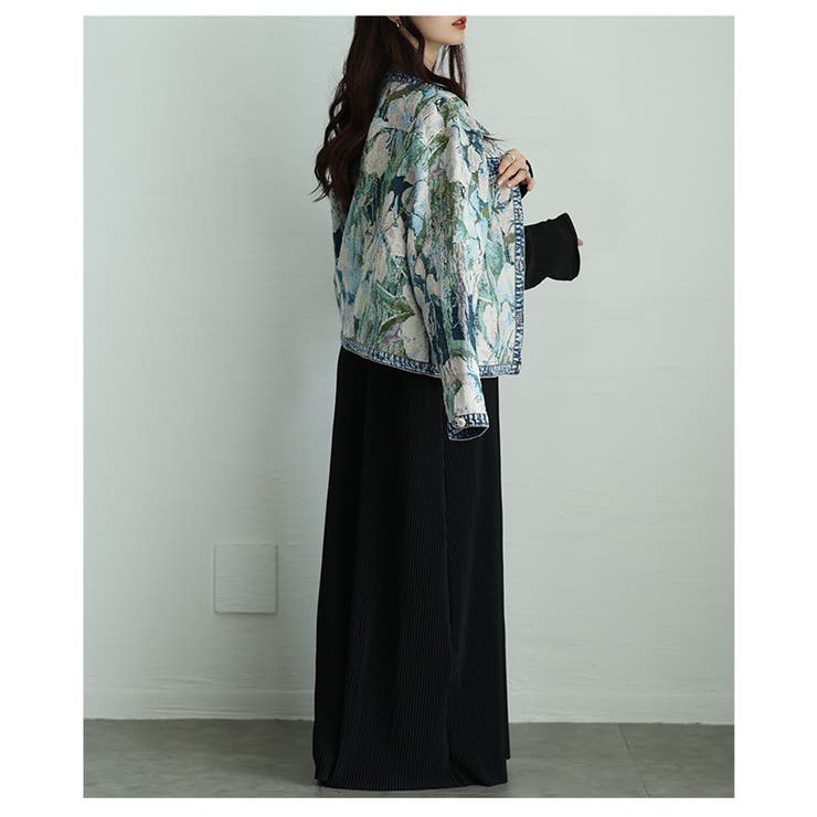フラワージャガードデニムジャケット レディース ファッション | Sawa a la mode | 詳細画像15 