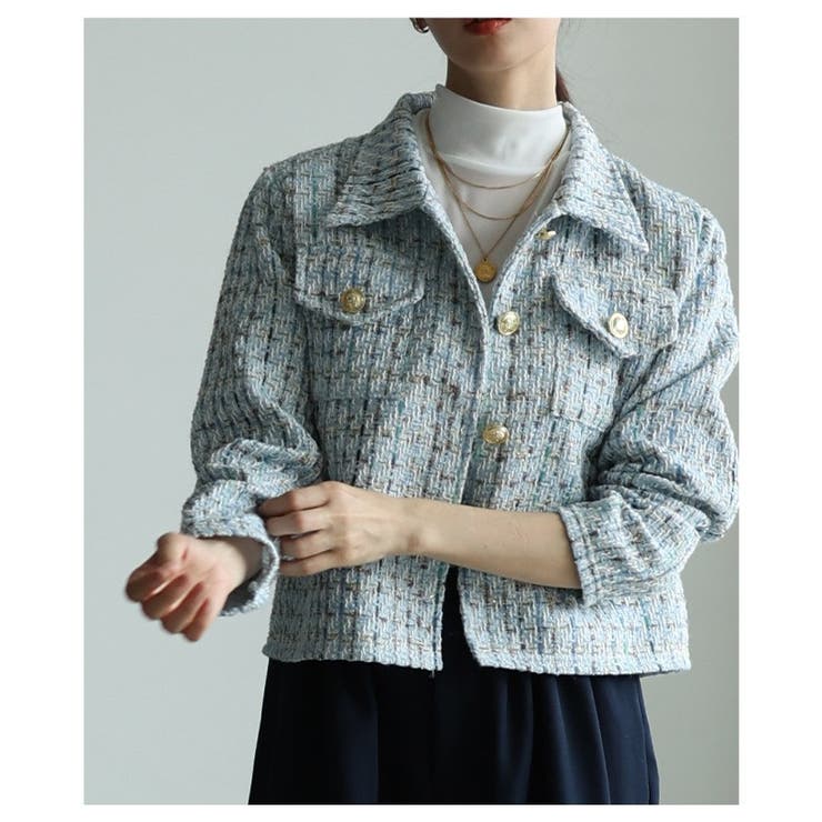 一瞬で格上げするパフスリーブツイードジャケット レディース ファッション | Sawa a la mode | 詳細画像14 