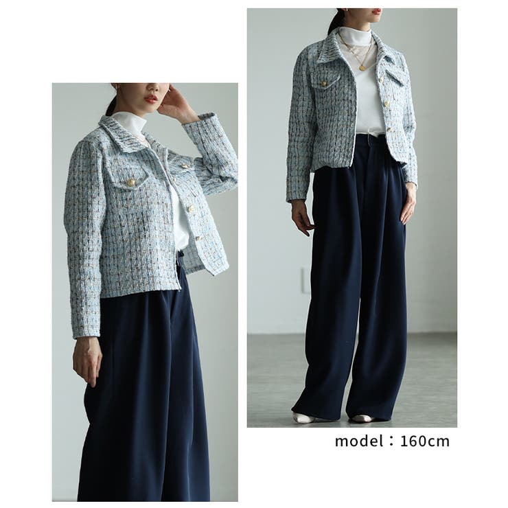 一瞬で格上げするパフスリーブツイードジャケット レディース ファッション | Sawa a la mode | 詳細画像15 