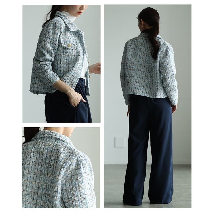 一瞬で格上げするパフスリーブツイードジャケット レディース ファッション | Sawa a la mode | 詳細画像19 