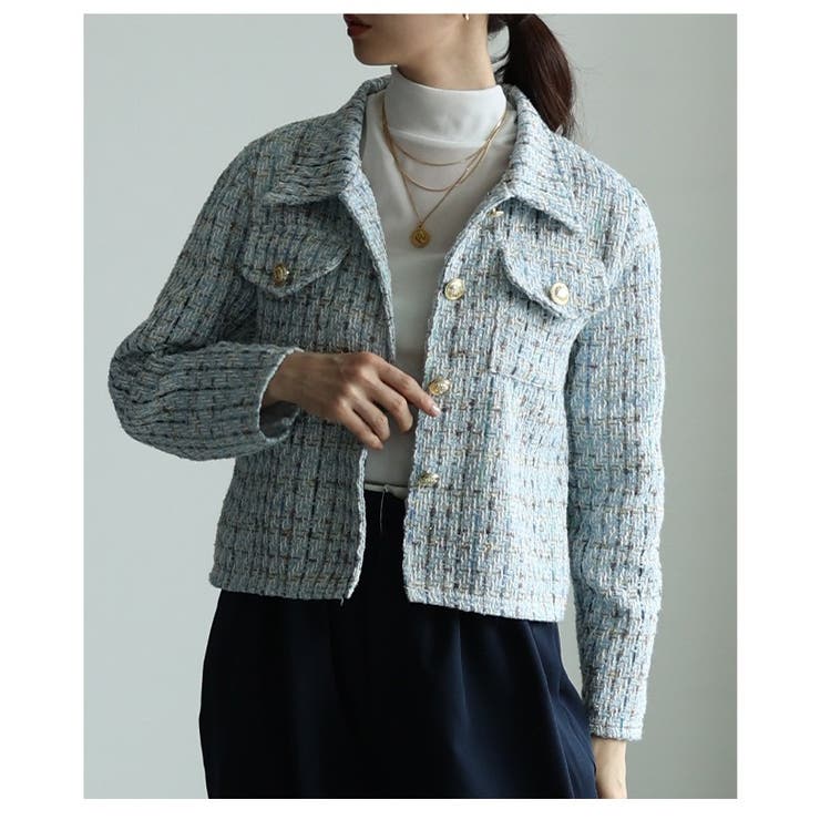 一瞬で格上げするパフスリーブツイードジャケット レディース ファッション | Sawa a la mode | 詳細画像22 