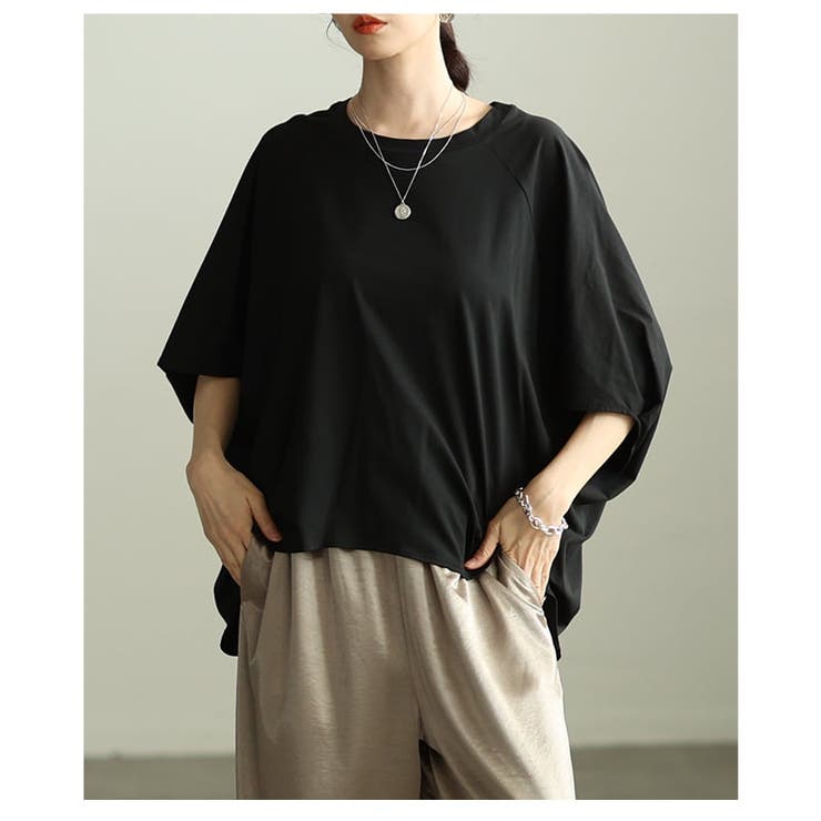 ひんやり包むタック入りドルマンスリーブ接触冷感カットソー レディース トップス | Sawa a la mode | 詳細画像16 